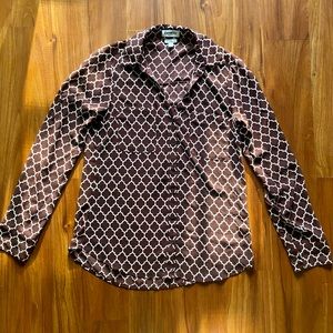 EXPRESS womens long sleeve slim work blouse NEW